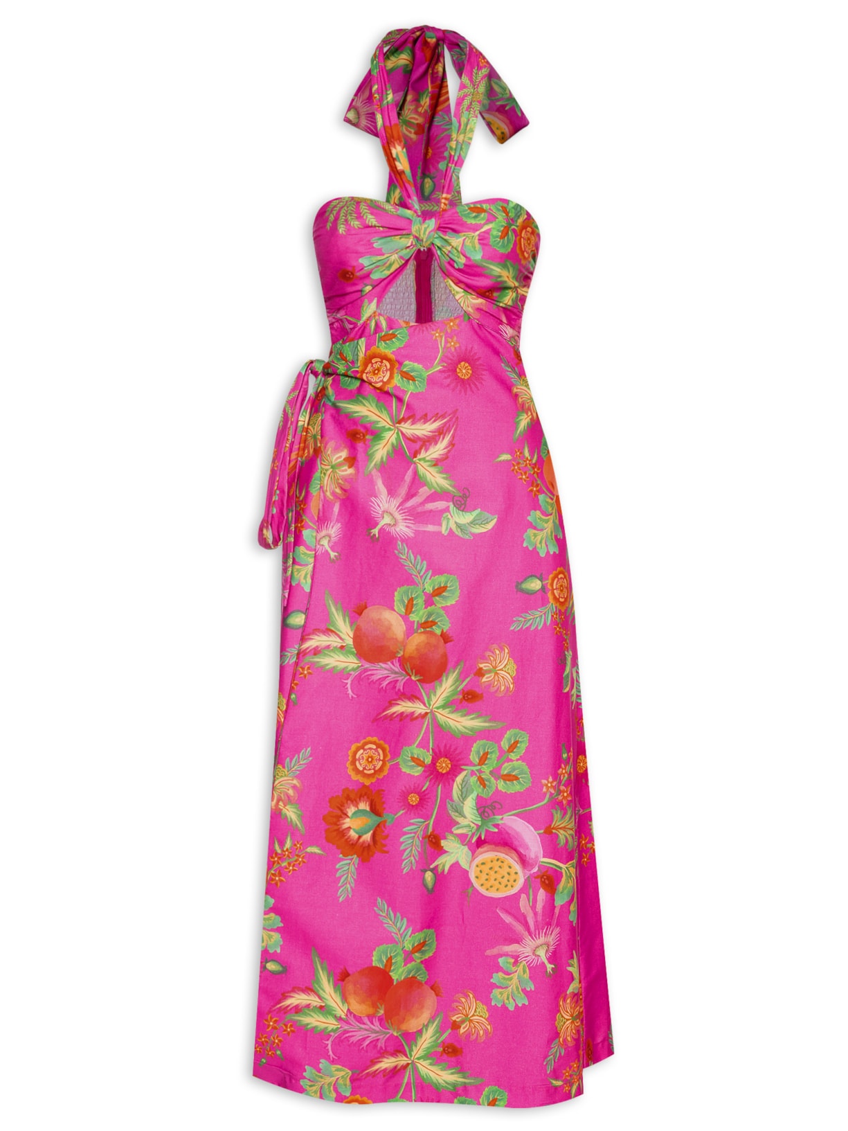 Vestido Sem Alça Jardim De Frutas - Rosa
