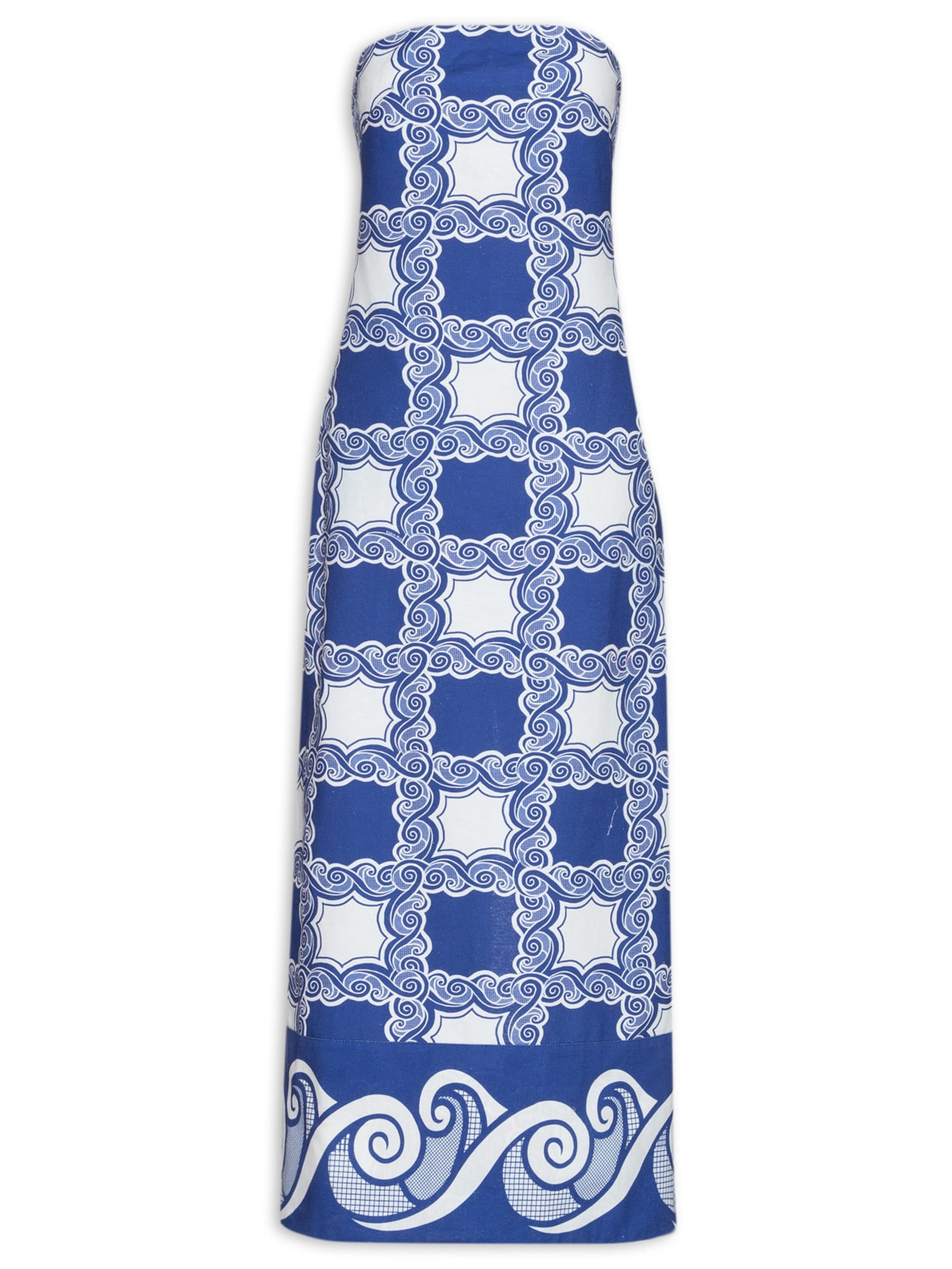 Vestido Sem Alça Jogo Do Mar - Azul