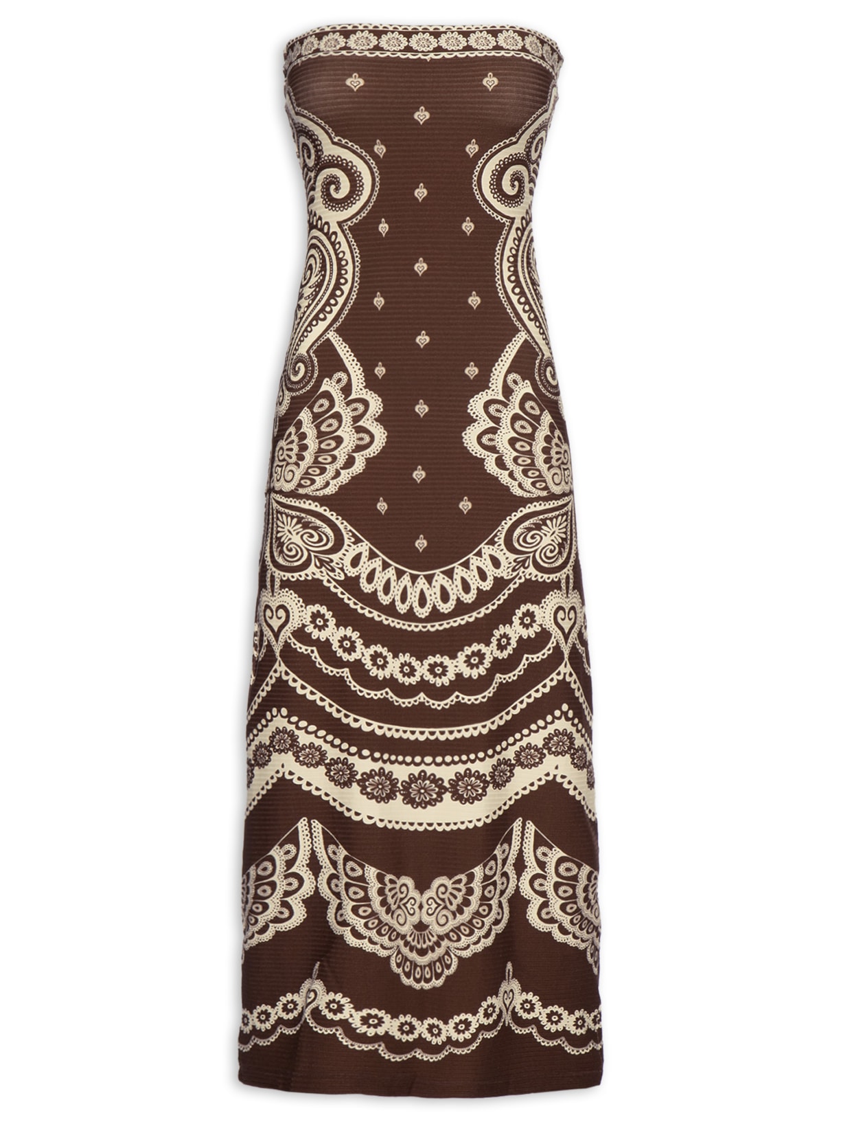 Vestido Sem Alça Nicole - Marrom
