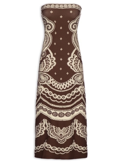 Vestido Sem Alça Nicole - Marrom