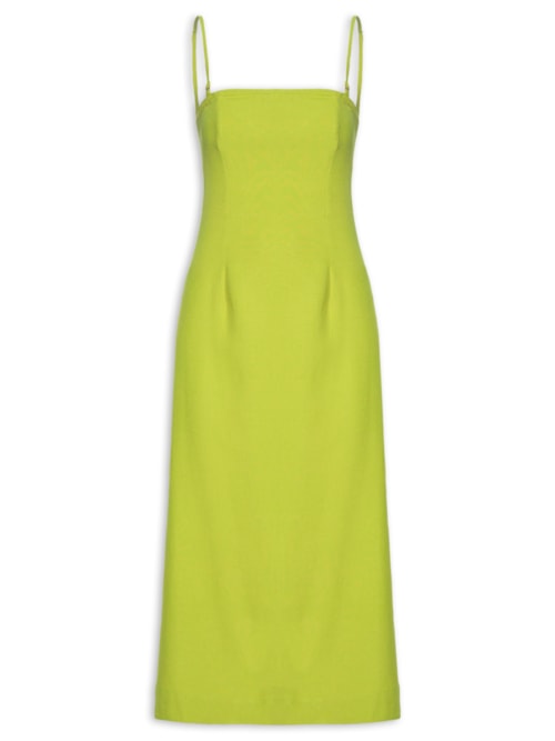 Vestido Sem Manga Com Lastex - Verde