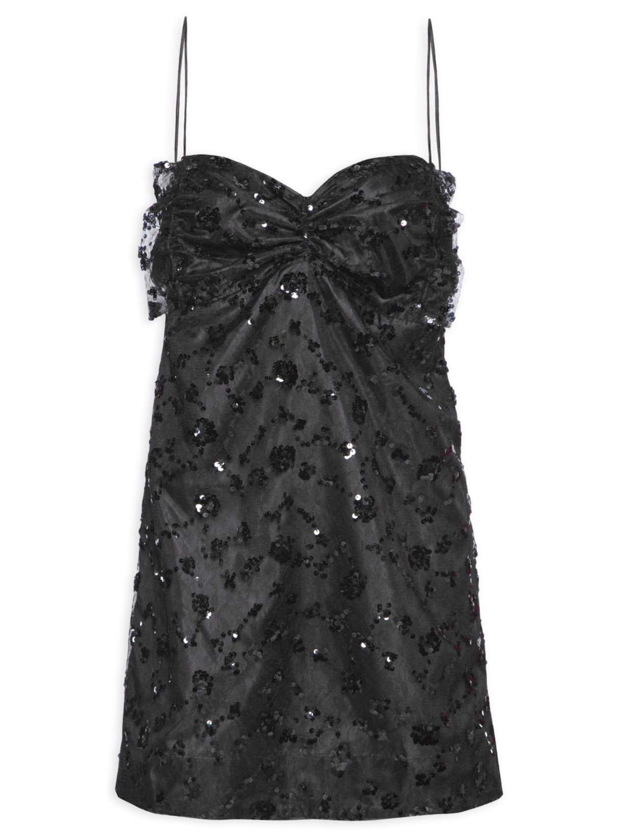 Vestido Sequin Lace Mini Dress - Preto
