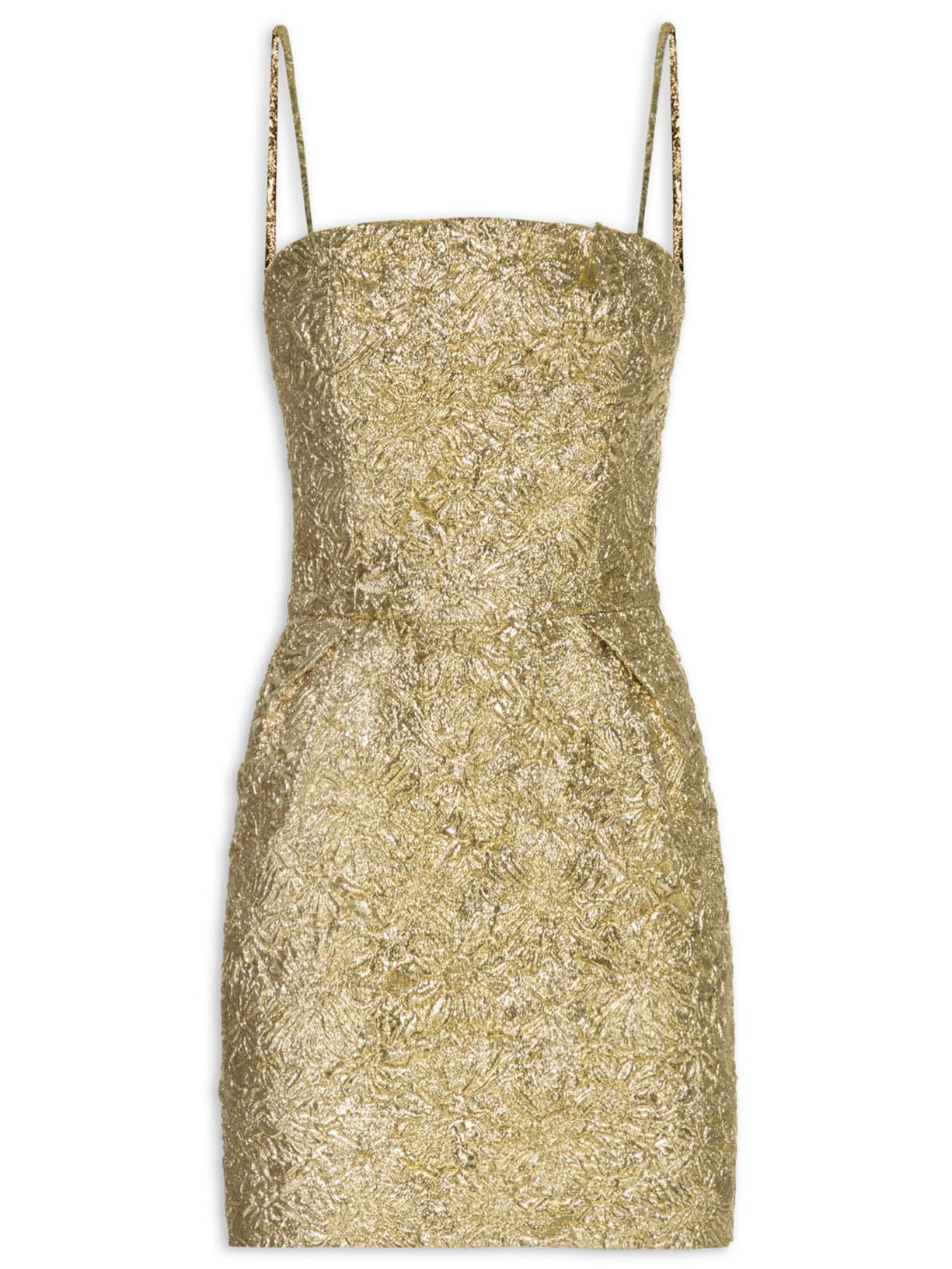 Vestido Short Blocard Dress - Dourado