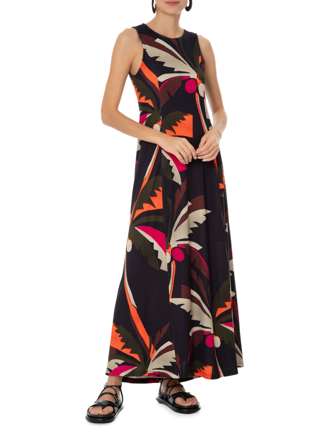 Vestido Sleeveless Coqueiro Preto Osklen