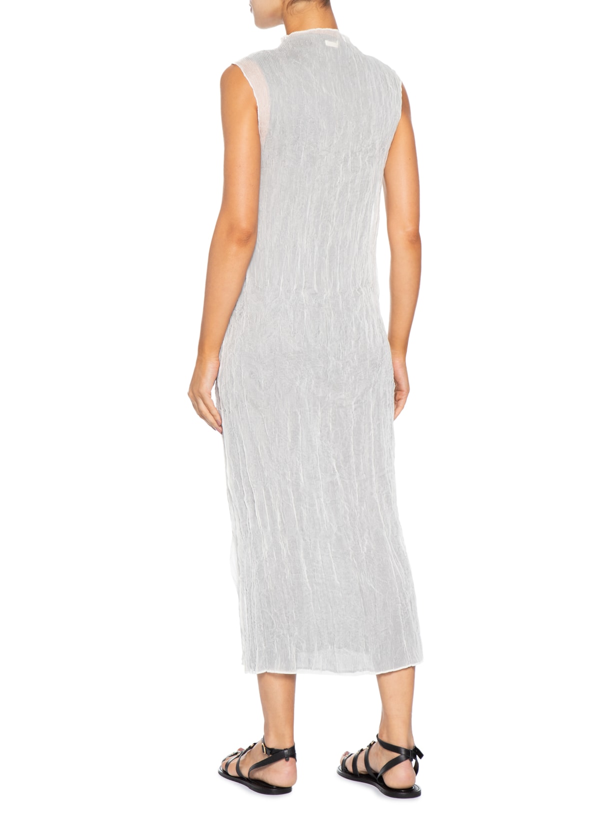 Vestido Sleeveless Plisse Duo Preto Osklen