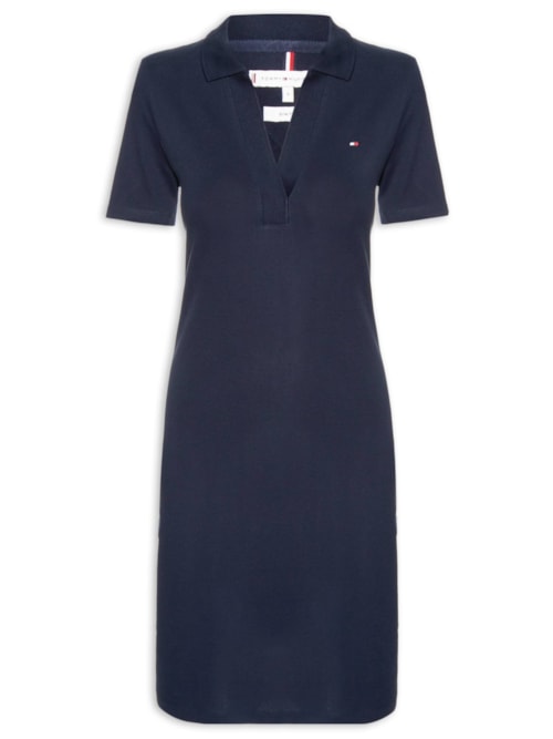 Vestido Slim Open Polo - Azul