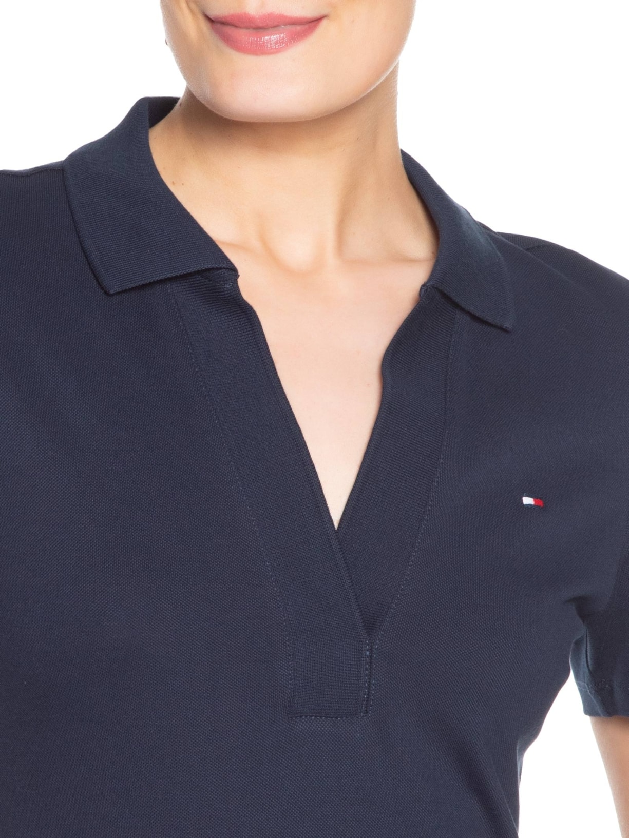 Vestido Slim Open Polo Azul Tommy Hilfiger