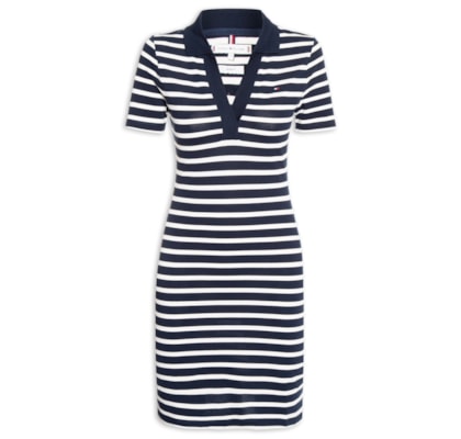 Vestido Slim Open Polo - Azul