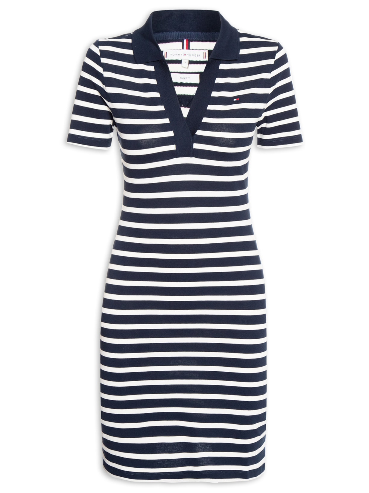 Vestido Slim Open Polo - Azul