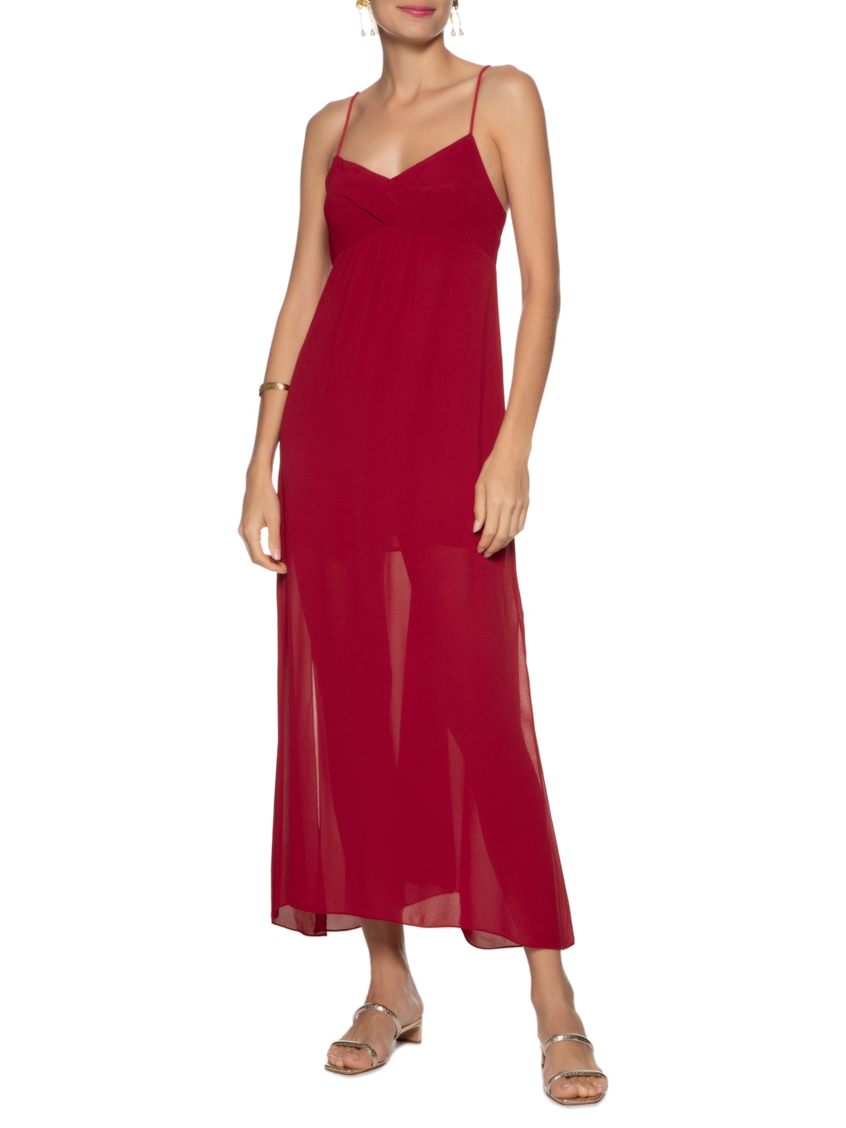 Vestido Slip Dress Bojo Cruzado Vermelho  Animale