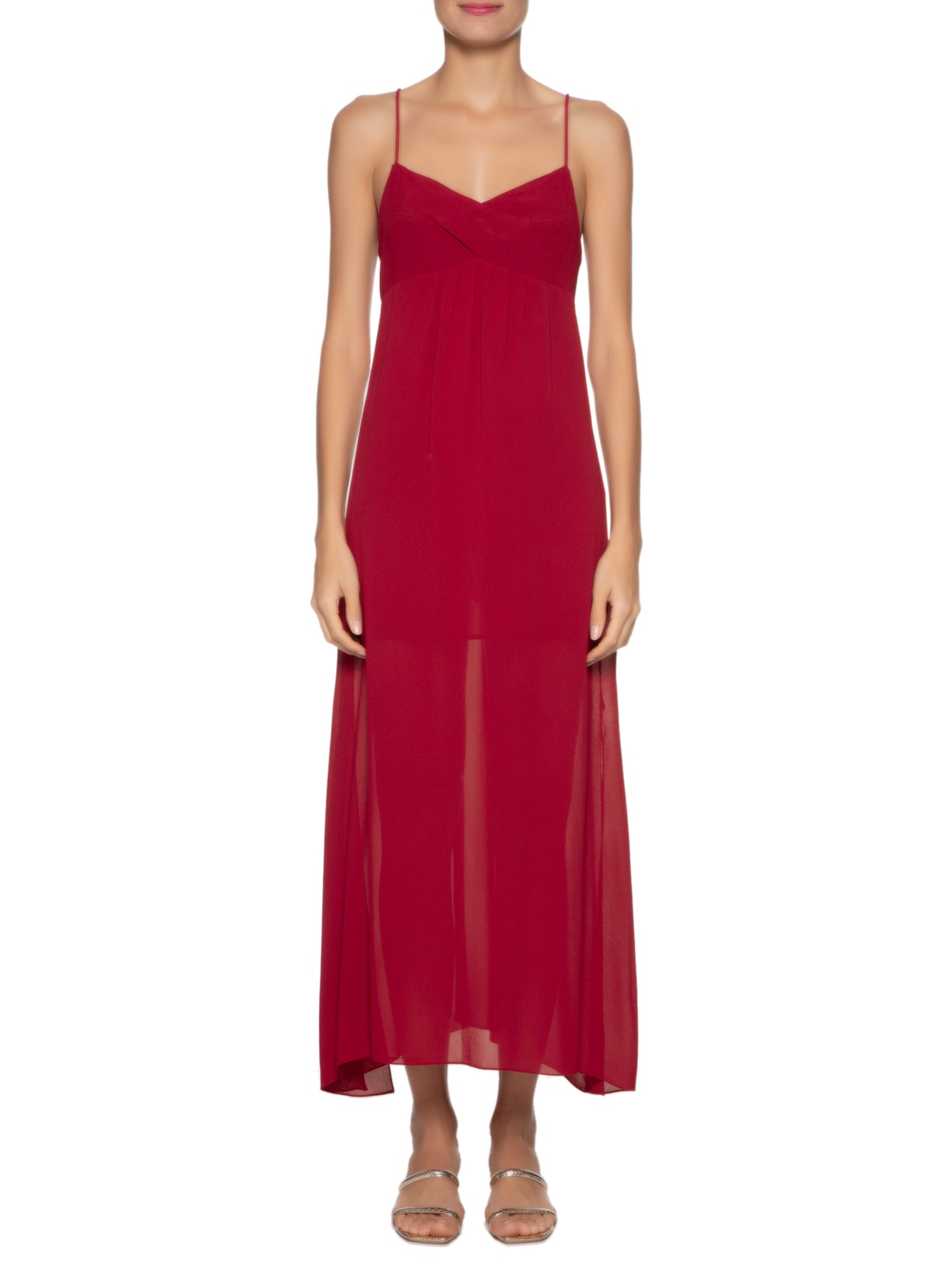 Vestido Slip Dress Bojo Cruzado Vermelho  Animale