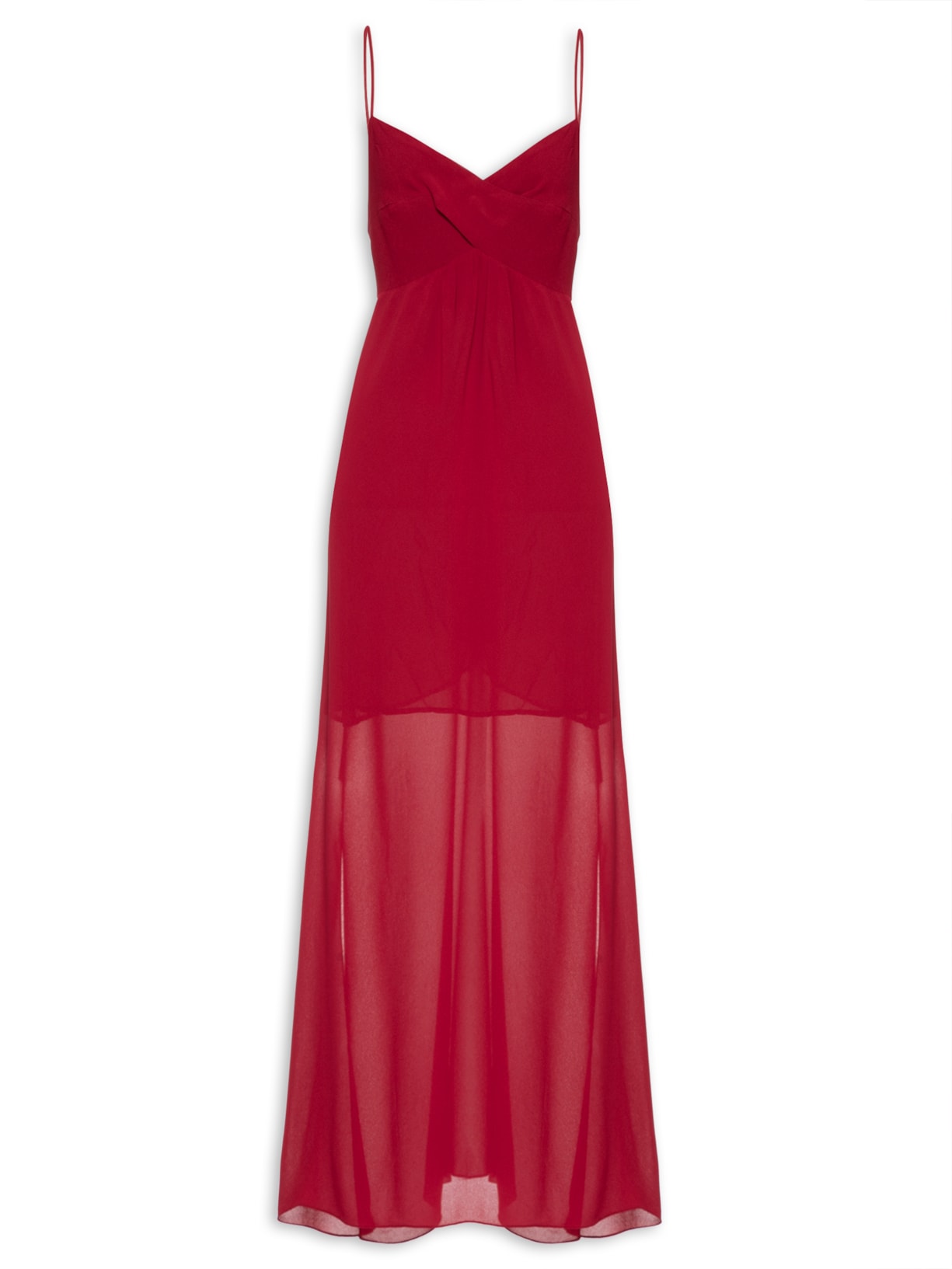 Vestido Slip Dress Bojo Cruzado - Vermelho