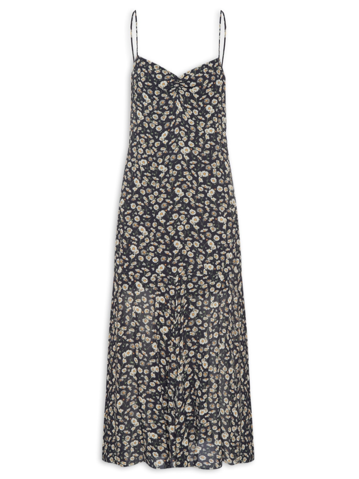 Vestido Slip Liberty Camomila - Preto