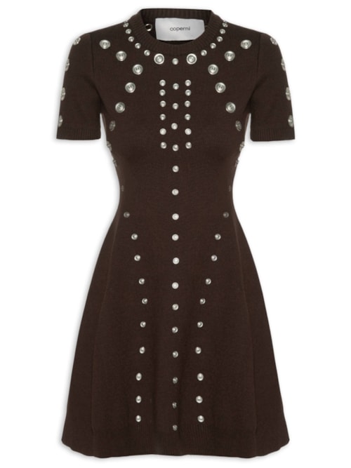 Vestido Snap Babydoll - Marrom