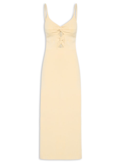 Vestido Sponge Detalhe Nós Clara - Bege