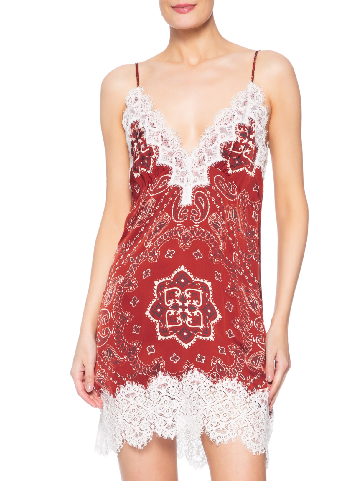 Vestido Stain Print Lena – Vermelho Nk