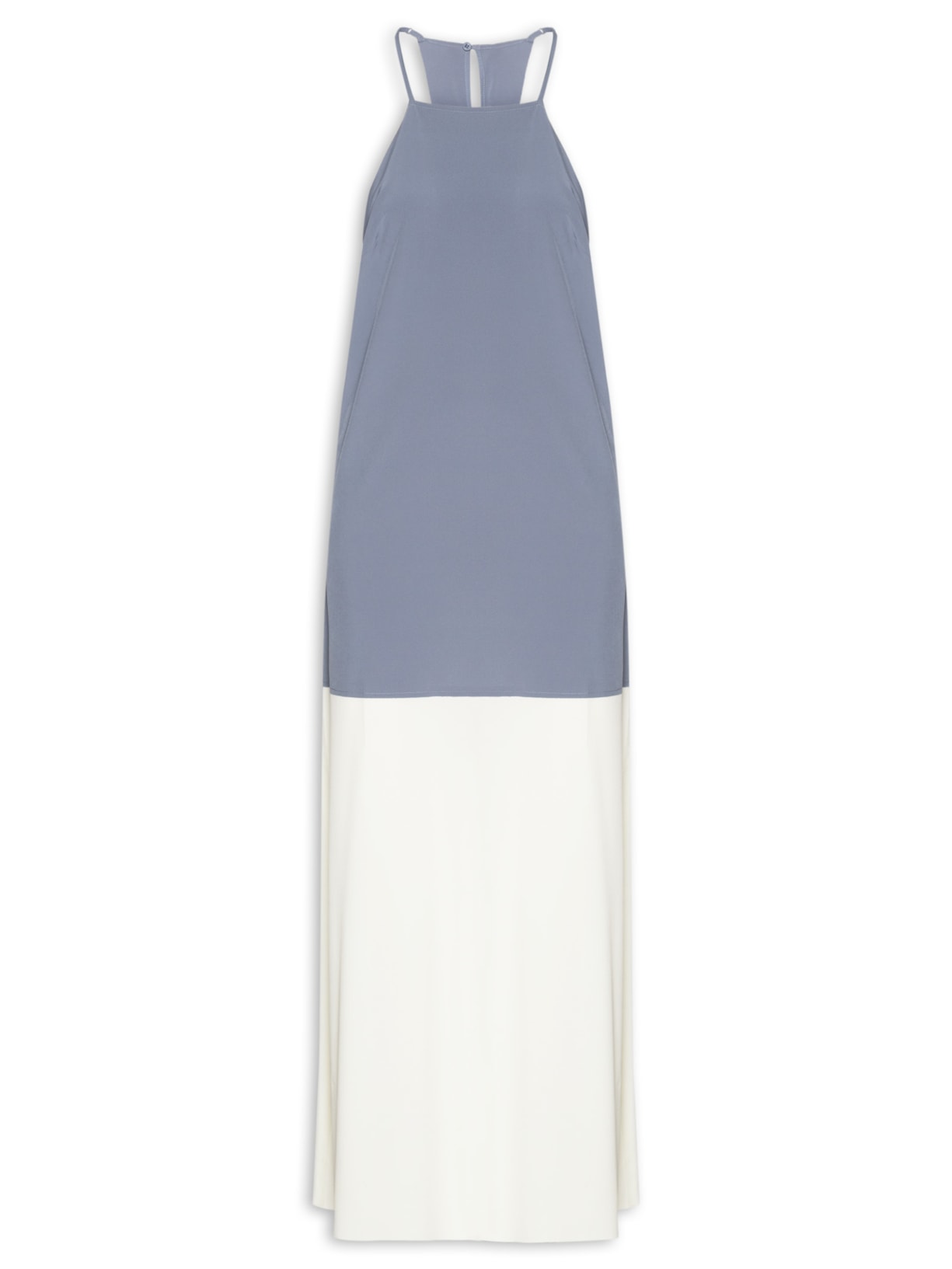 Vestido Superlight Alças Bicolor - Azul