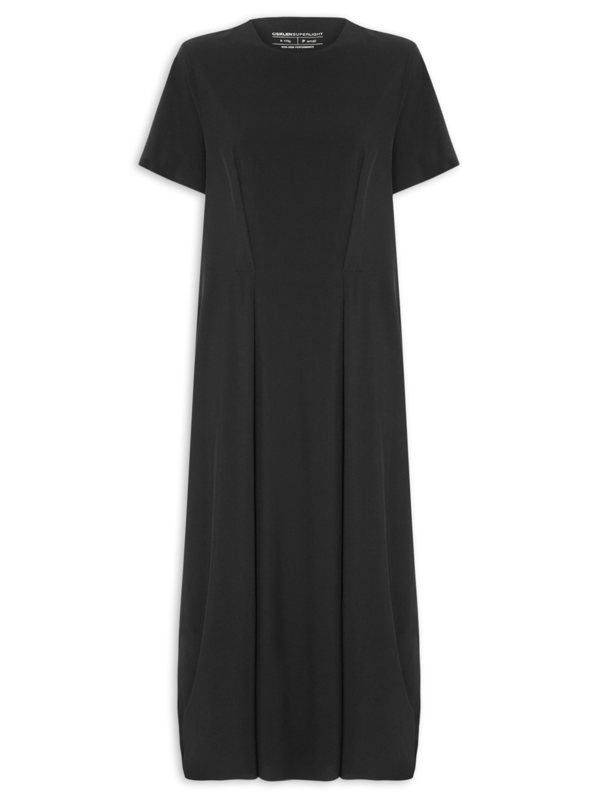 Vestido Superlight Longo Baloon Pence Preto Osklen