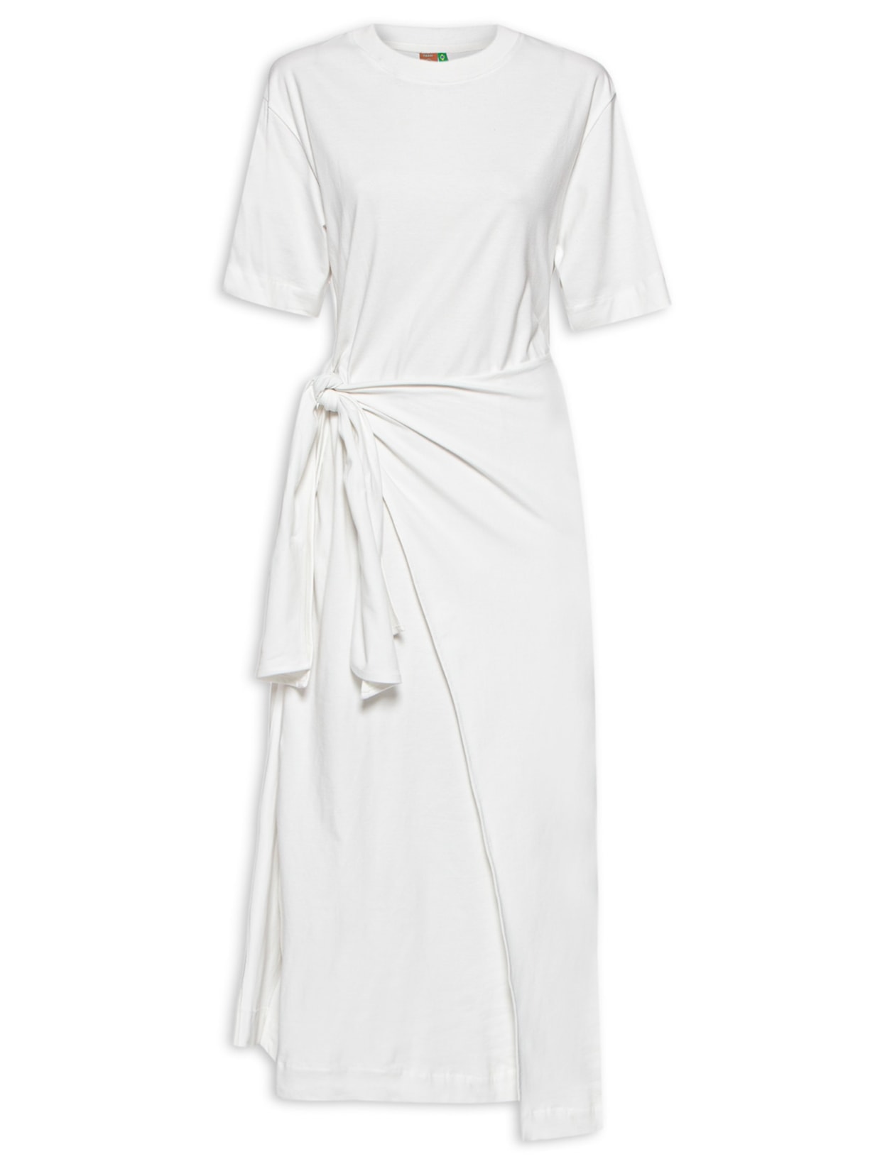 Vestido T-shirt Amarração - Branco