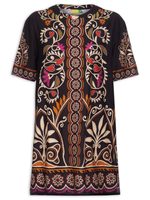 Vestido T-Shirt Básico Adriele - Preto