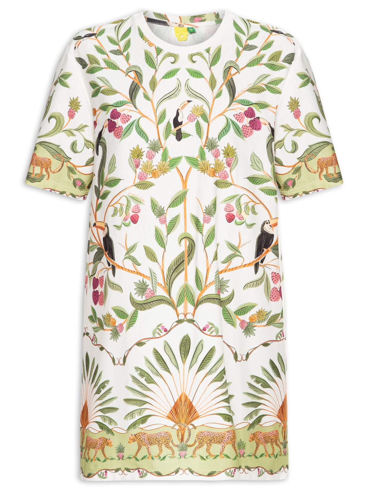 Vestido T-Shirt Básico Floresta Doce - Branco