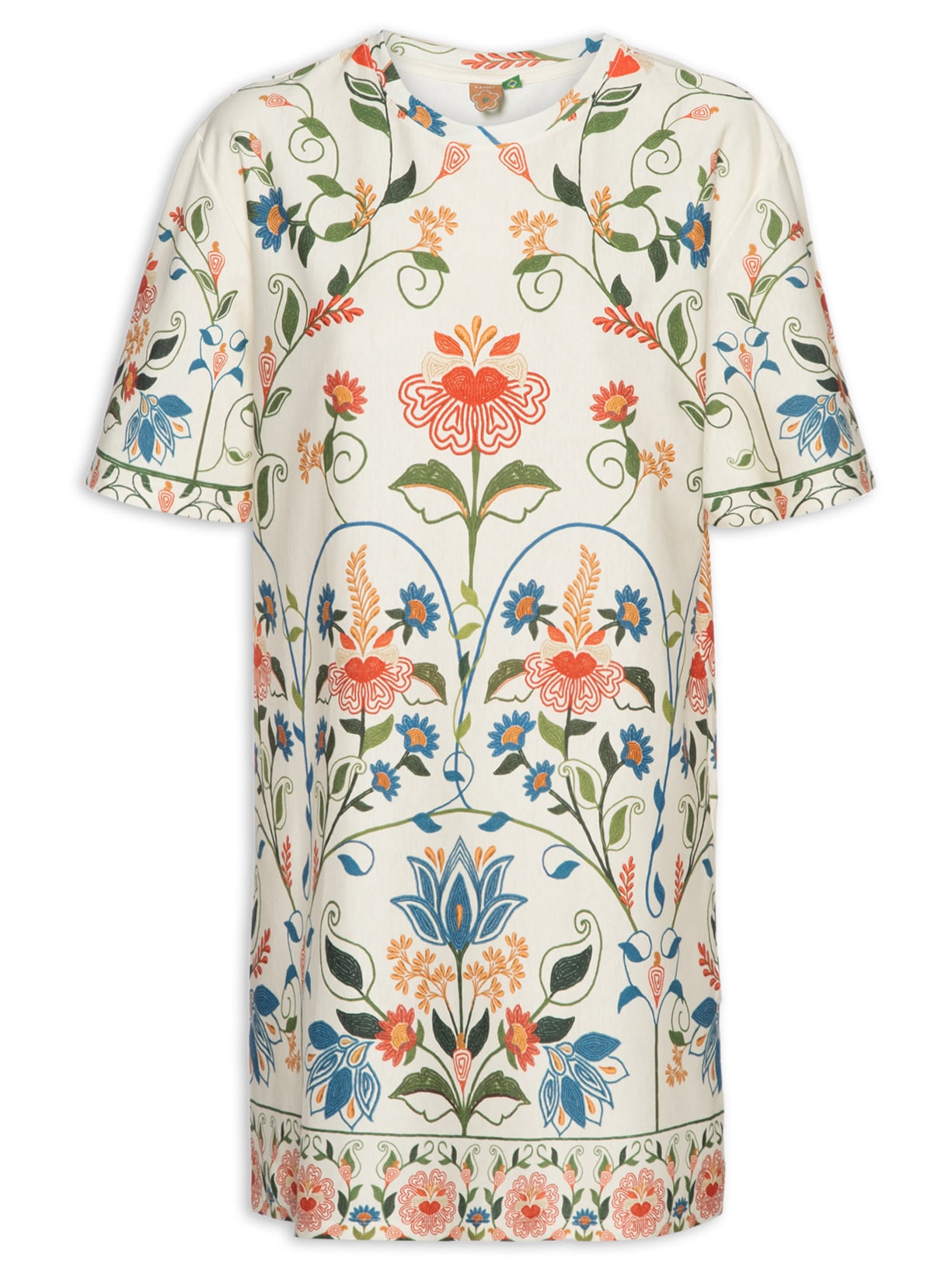 Vestido T-shirt Básico Jardim Beleza - Branco