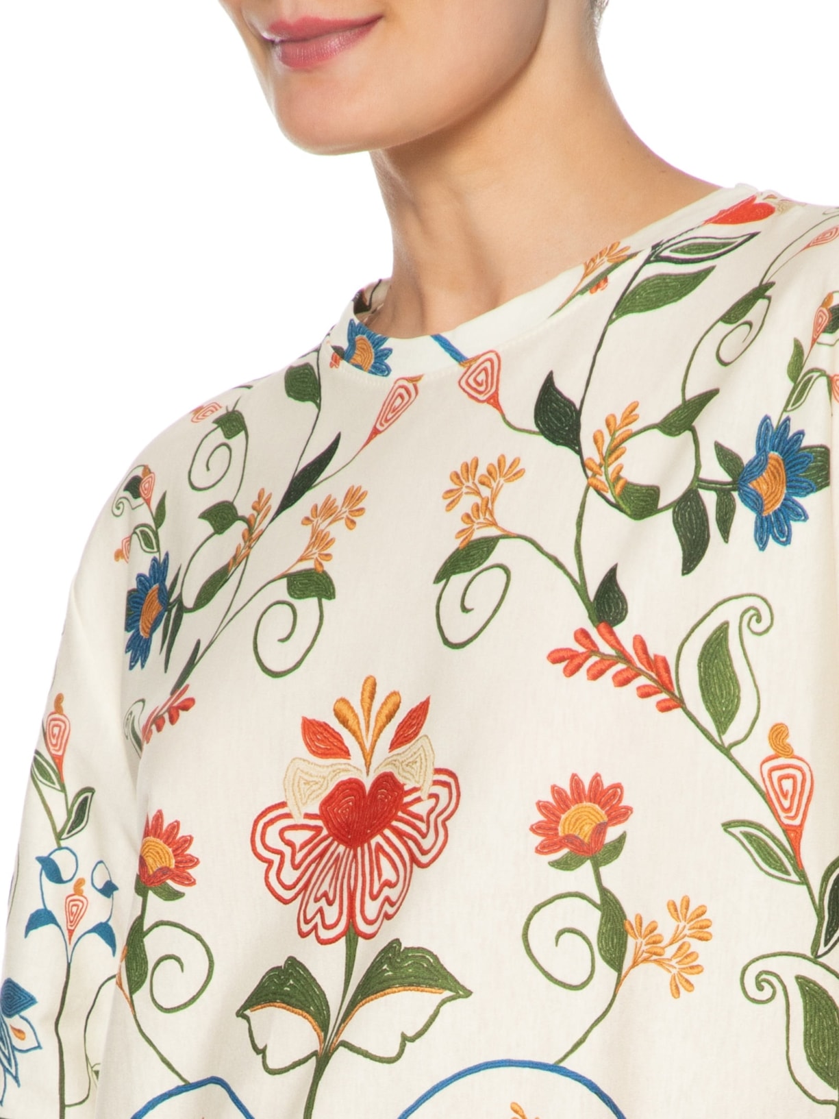 Vestido T-shirt Básico Jardim Beleza Branco Farm