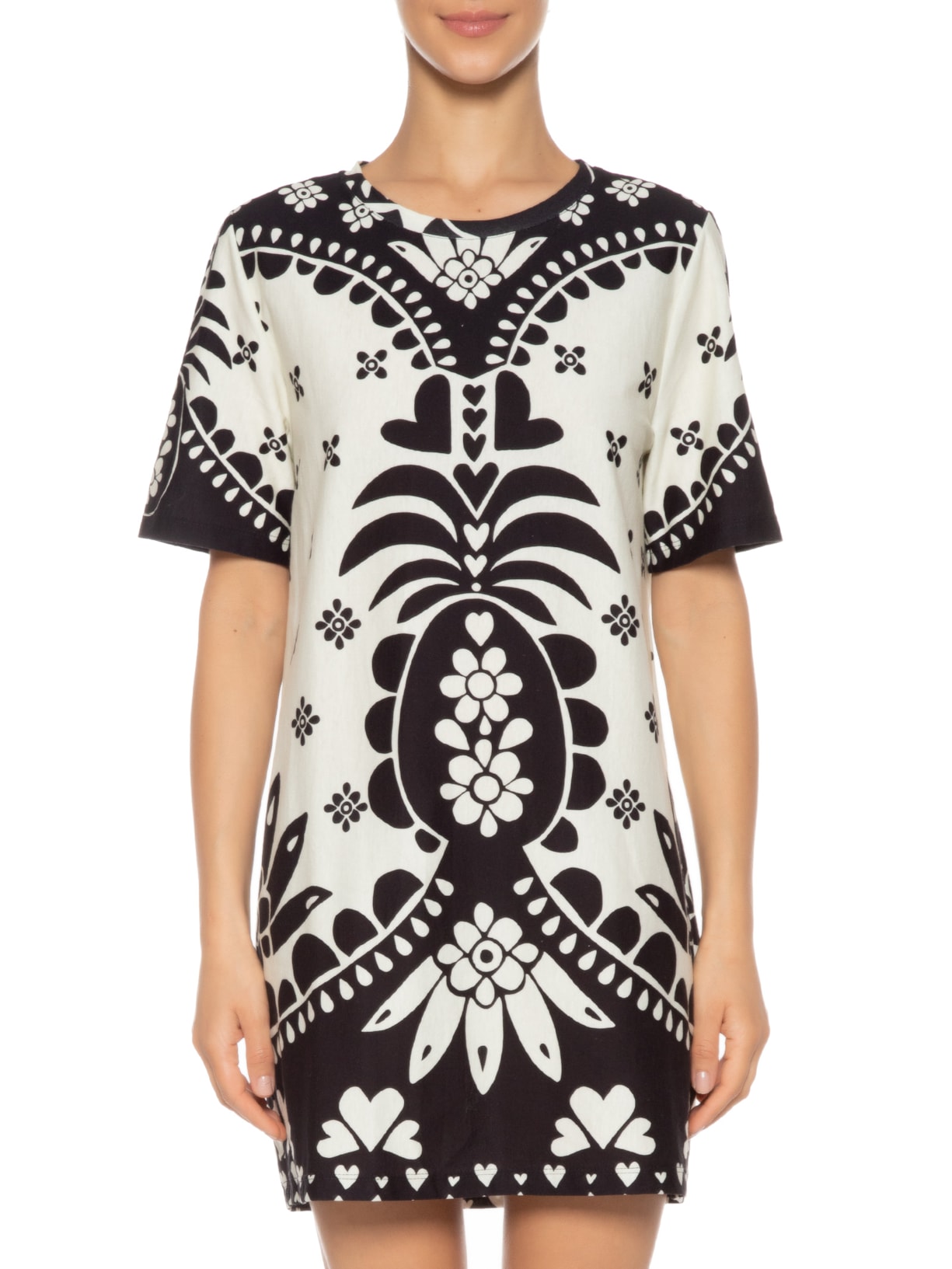 Vestido T-shirt Básico Martina Branco Farm