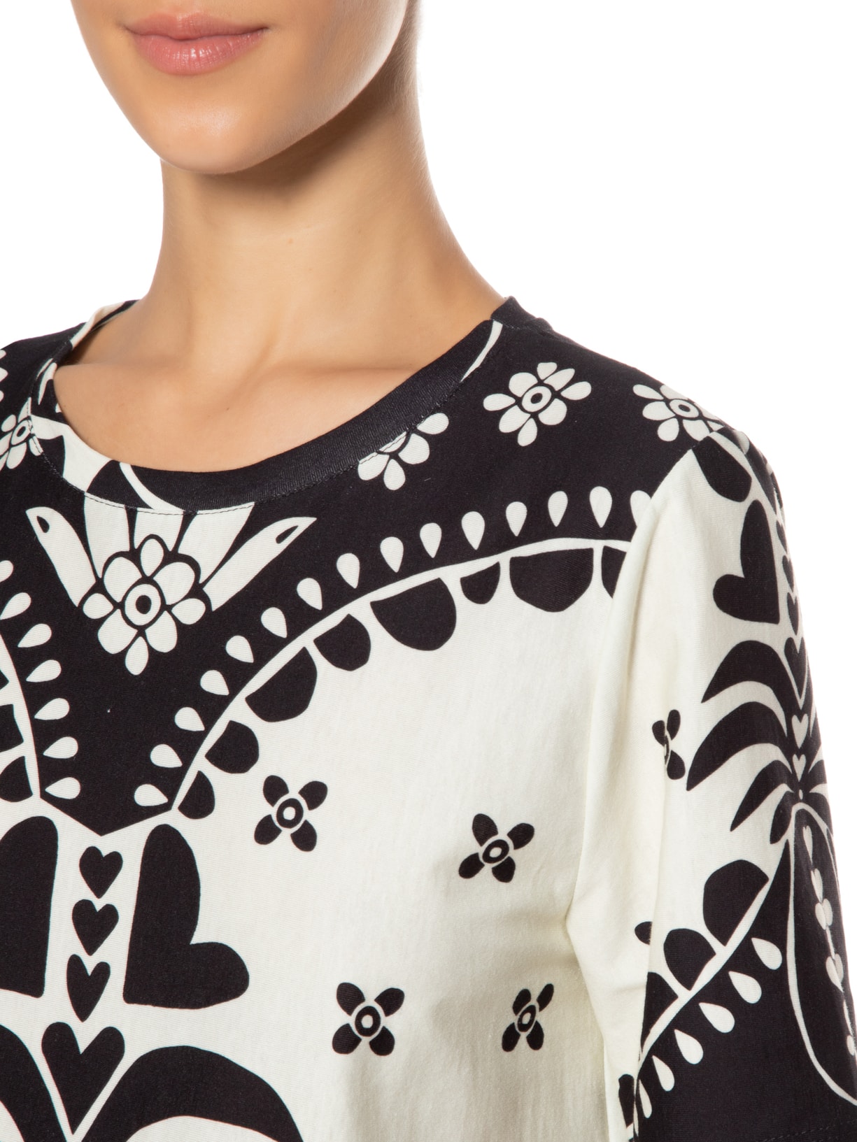 Vestido T-shirt Básico Martina Branco Farm