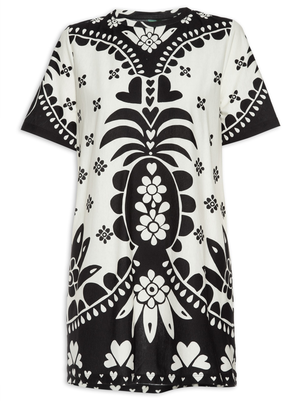 Vestido T-shirt Básico Martina Branco Farm