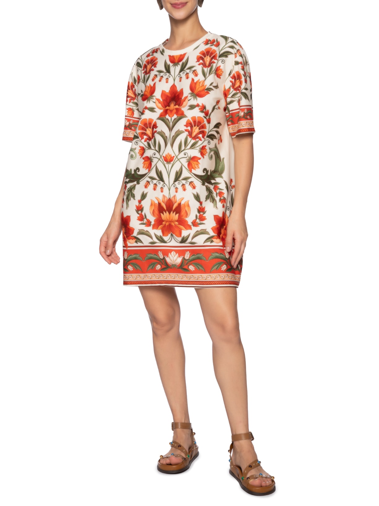 Vestido T-shirt Básico Natalia Off White Farm