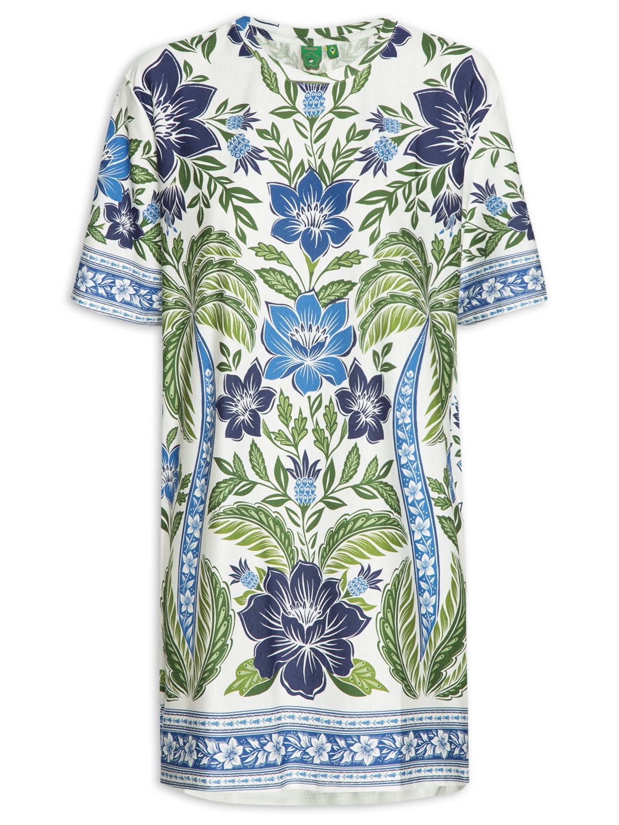 Vestido T-shirt Básico Tropicance - Azul