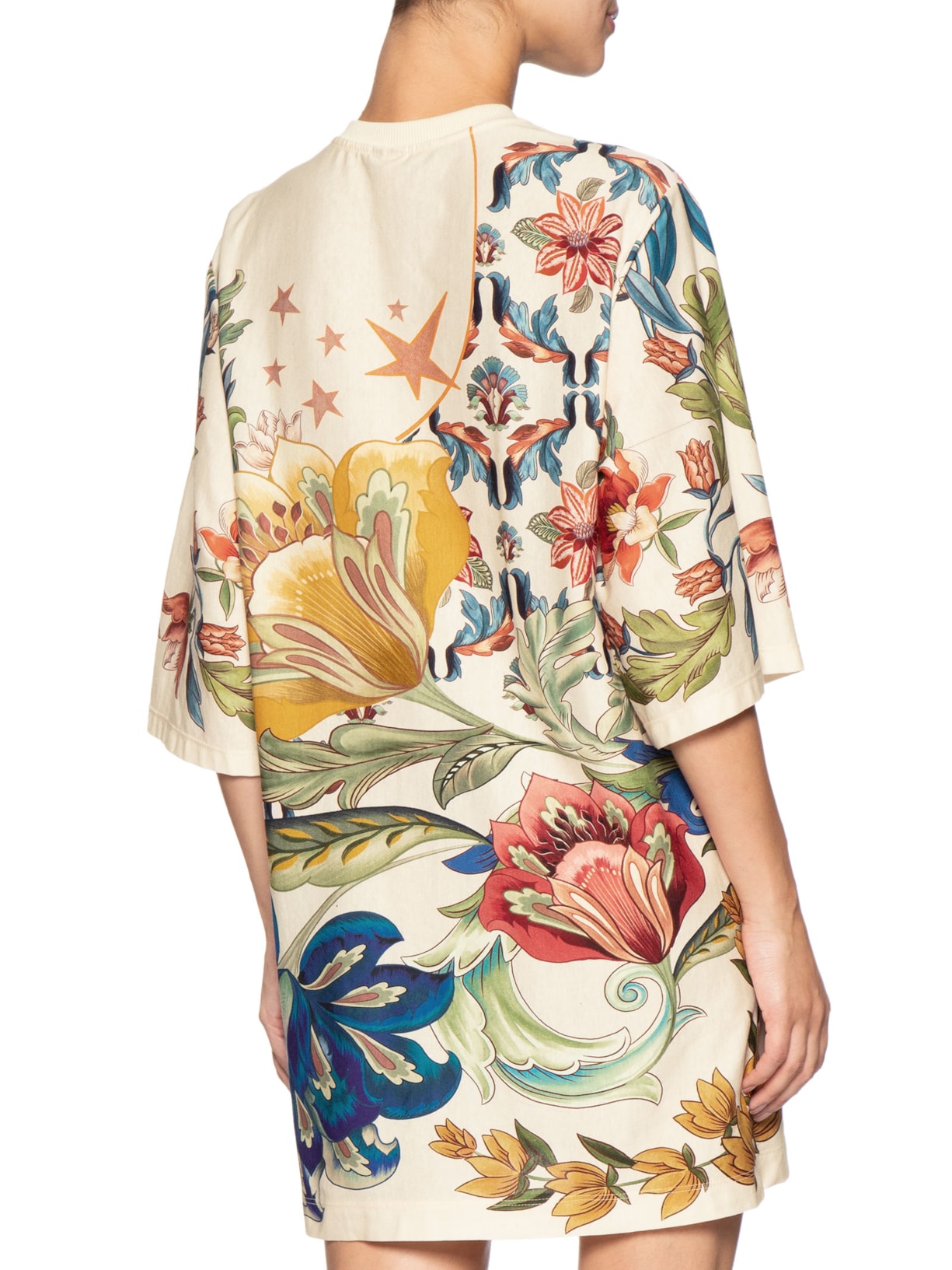 Vestido T-Shirt Big Floral Maite – Branco Farm