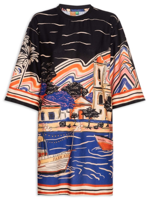 Vestido T-shirt Big Lenço Paraty – Preto