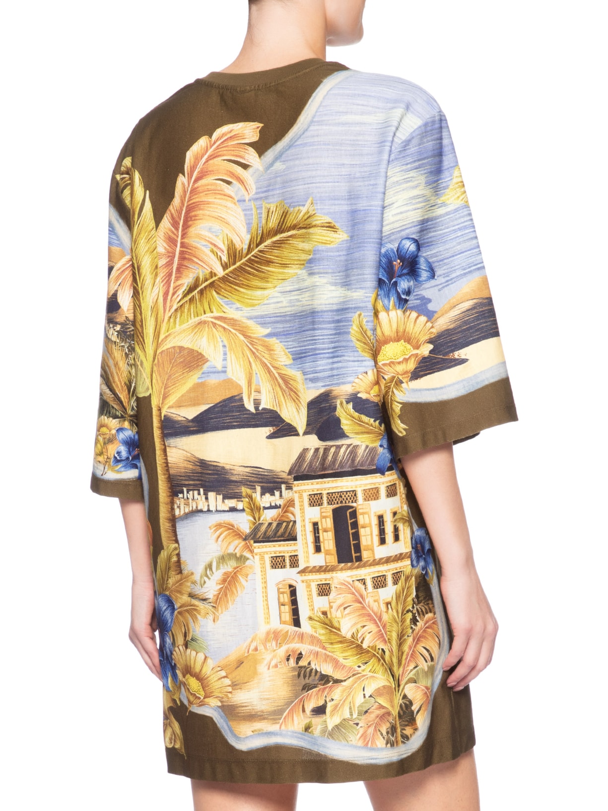 Vestido T-Shirt Big Lenço Rio Paraíso – Marrom Farm