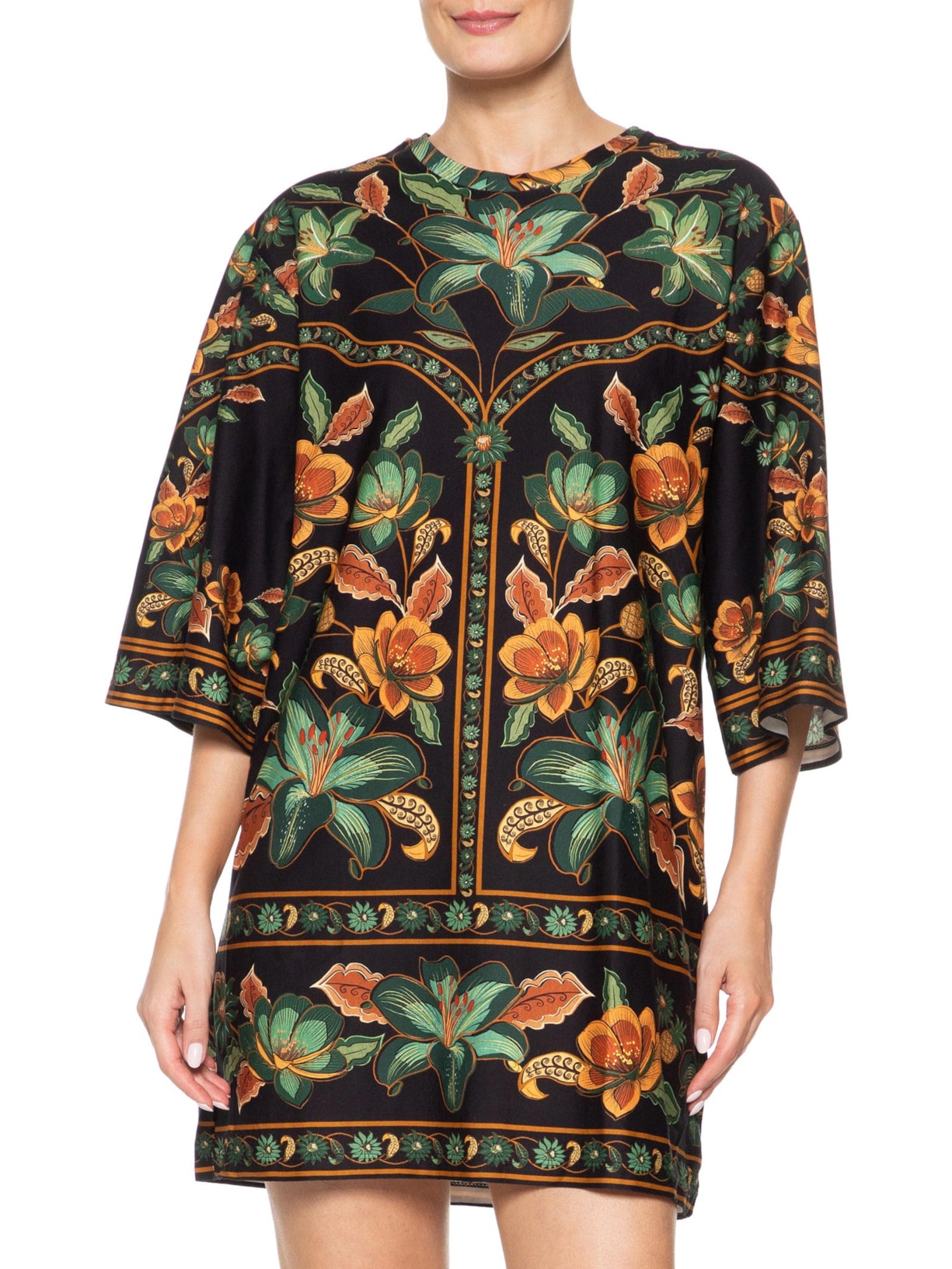 Vestido T-shirt Big Marcelle Preto Farm