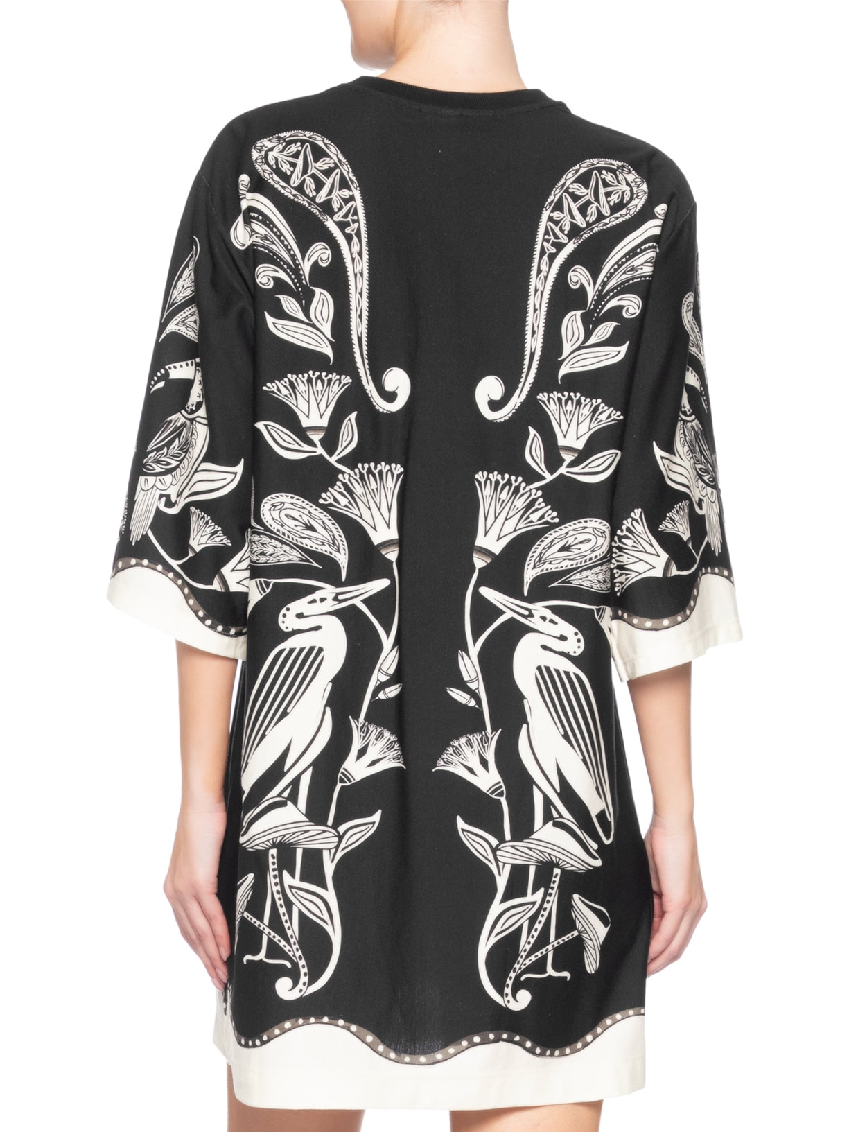 Vestido T-Shirt Big Patch Tropical Preto Farm