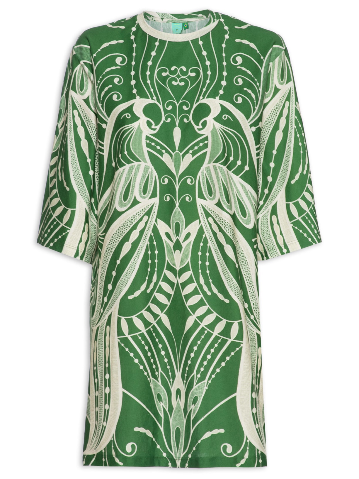 Vestido T-Shirt Big Rendeira - Verde