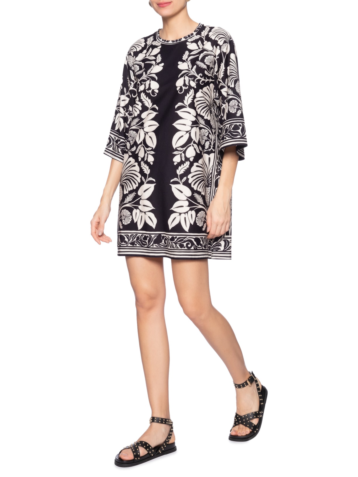 Vestido T-shirt Big Sintra Preto Farm