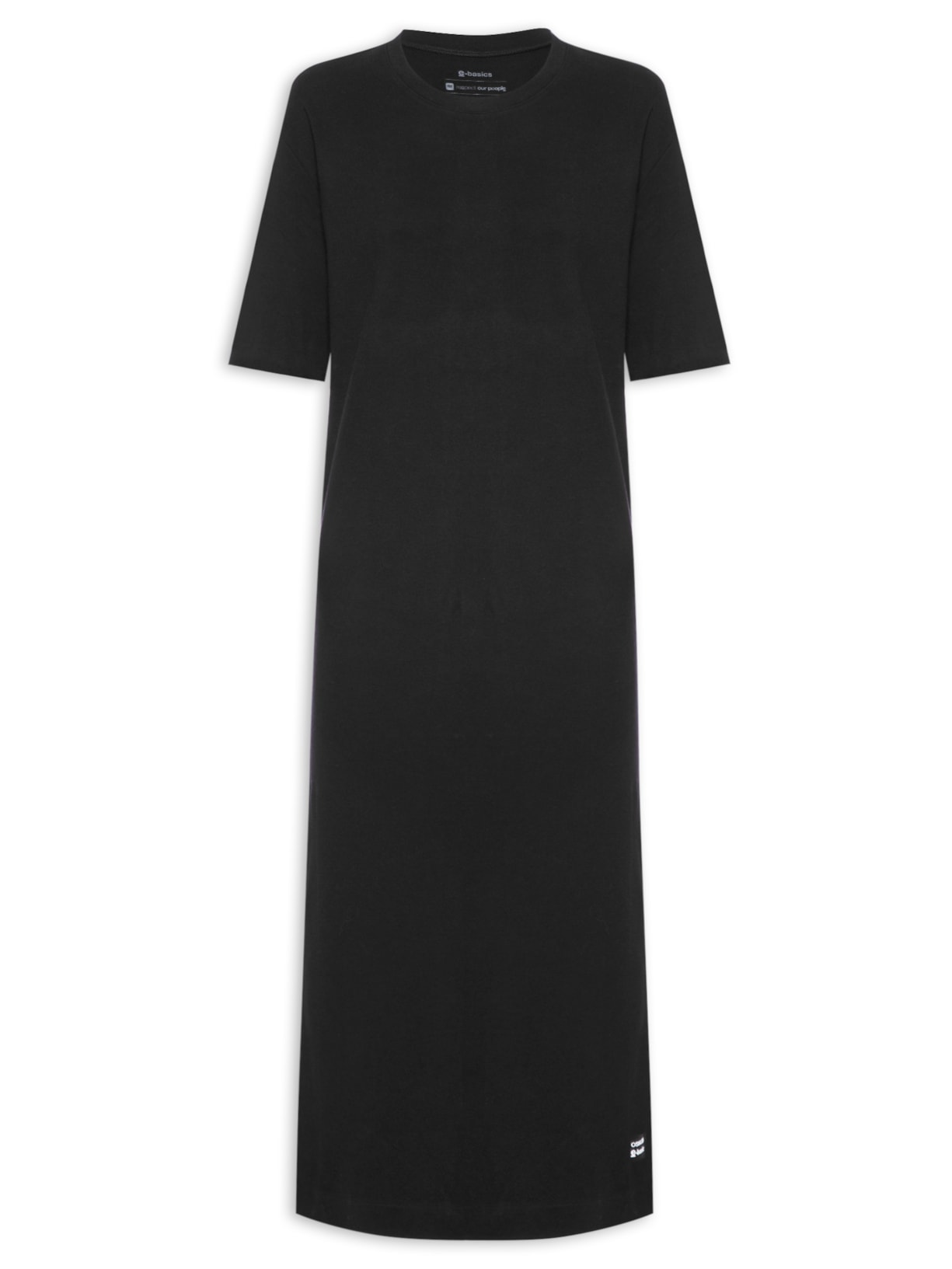 Vestido T-shirt E-Basics - Preto