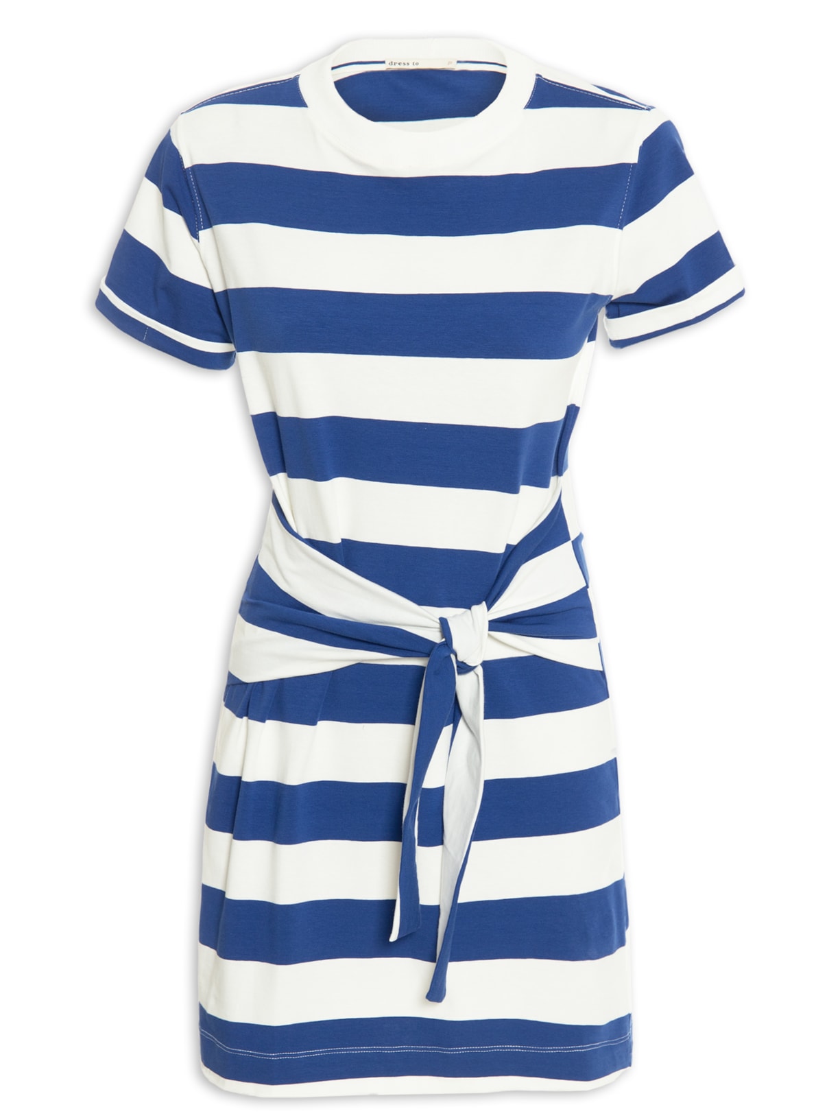 Vestido T-shirt Estampa Listra - Azul