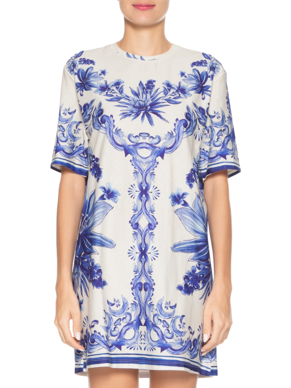 Vestido T-shirt Lenço Azulejo Azul Farm