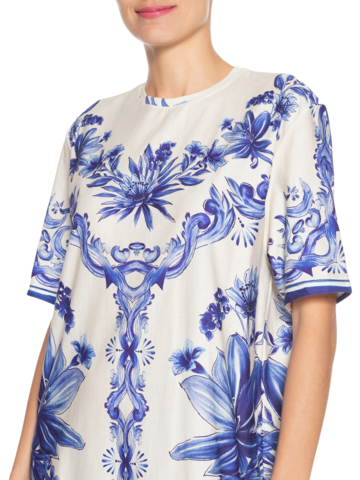 Vestido T-shirt Lenço Azulejo Farm Azul