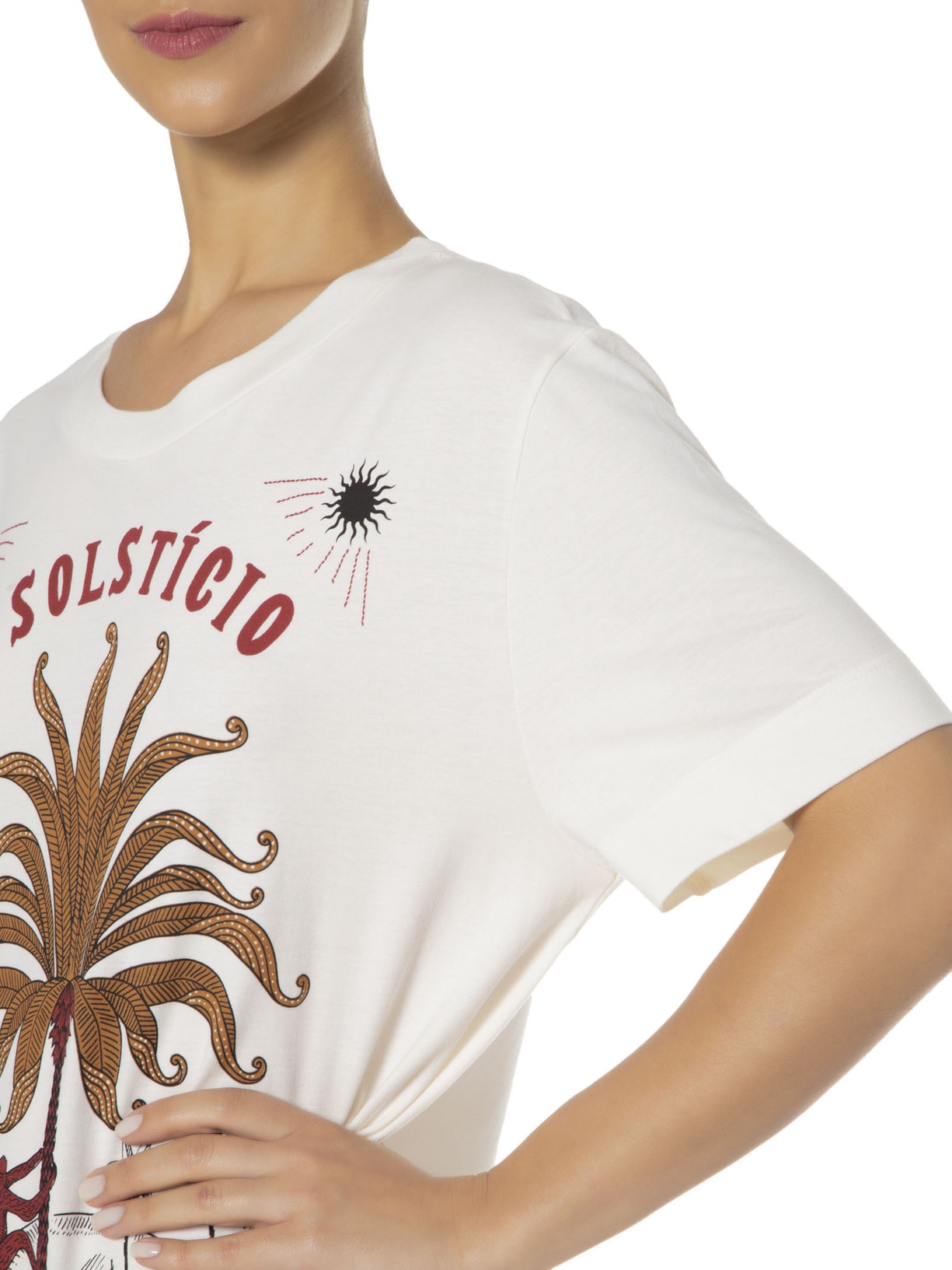 Vestido T-shirt Longo O Solstício Off White Farm