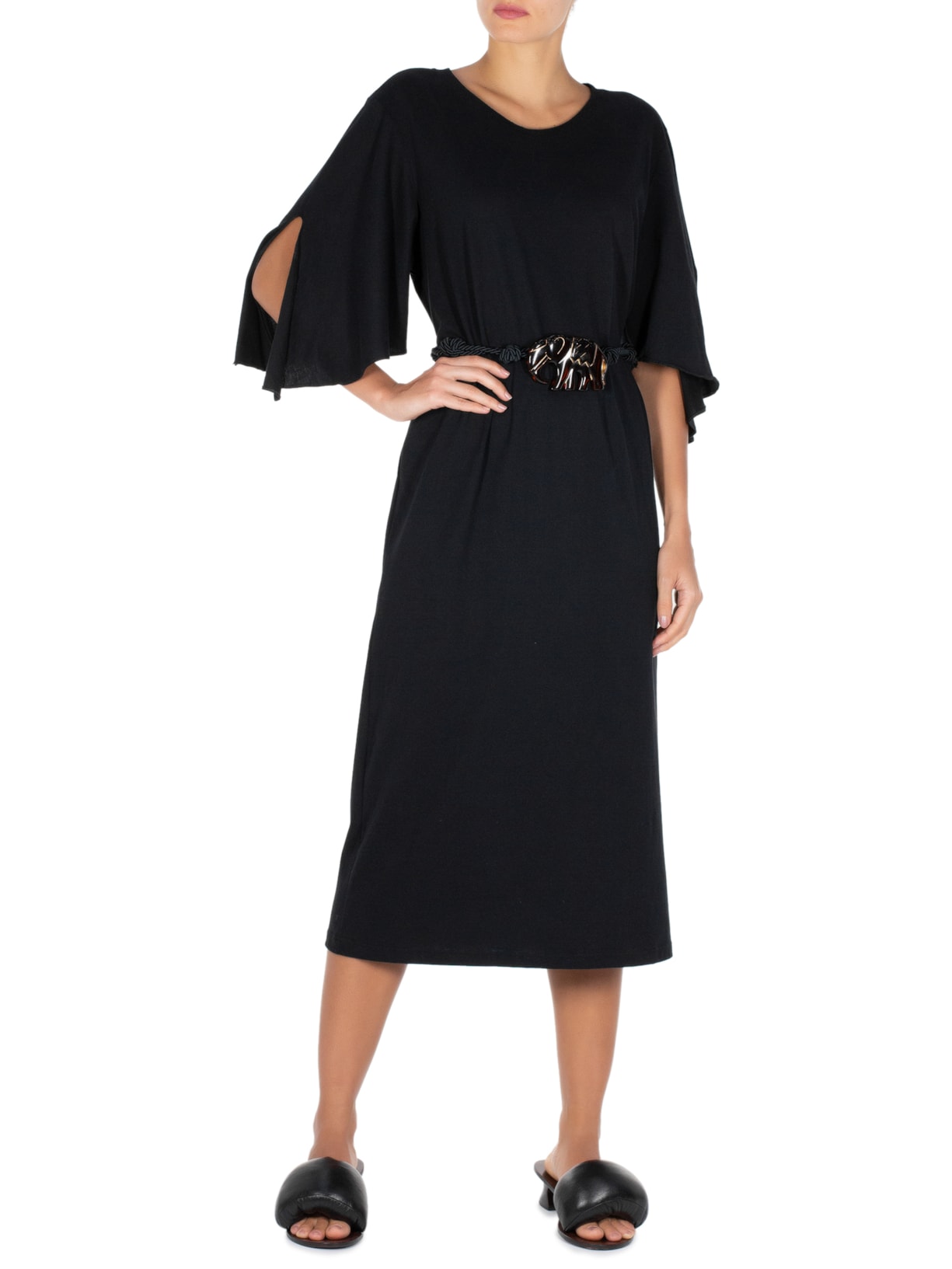 Vestido T-shirt Maxi Preto Norah Jour Et Nuit