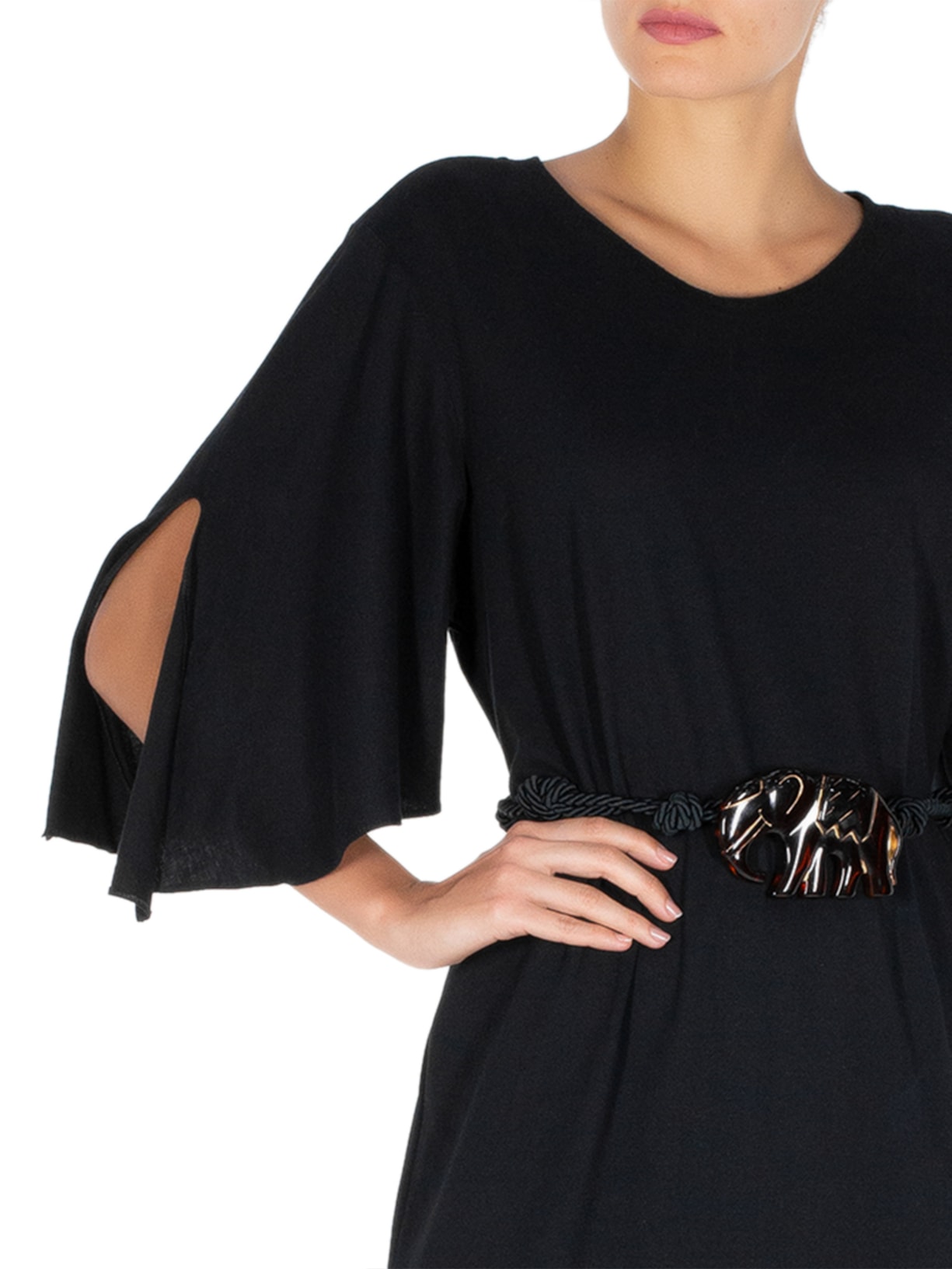 Vestido T-shirt Maxi Preto Norah Jour Et Nuit