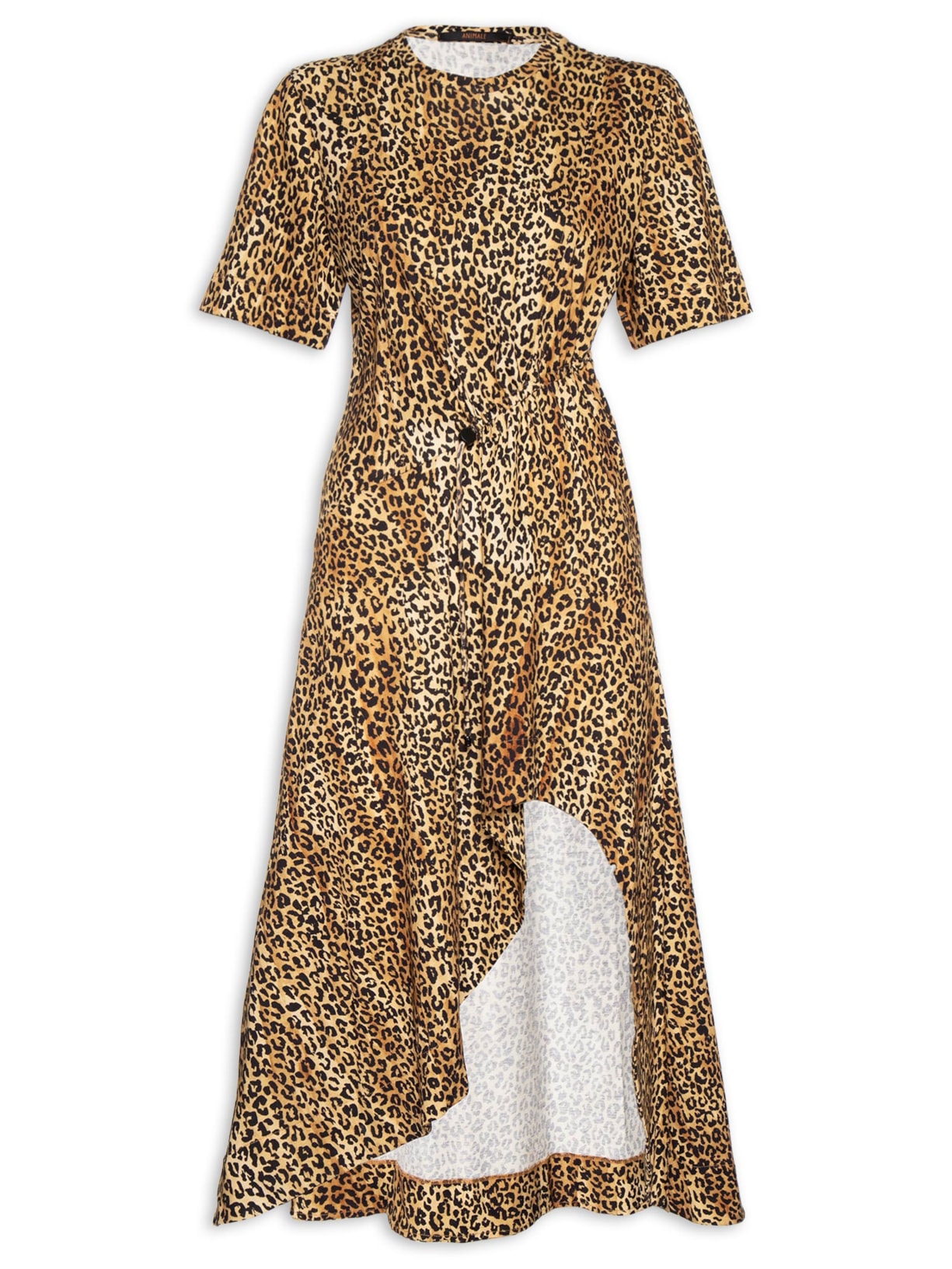 Vestido T-Shirt Midi Detalhe Colisse - Marrom
