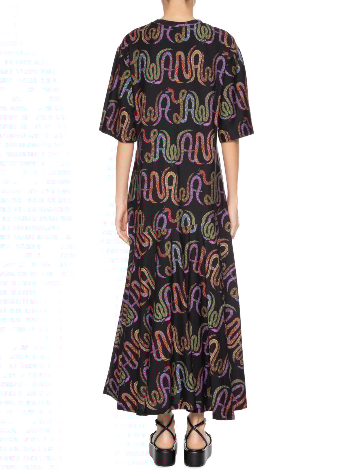 Vestido T-shirt Nii Puyauma Preto Farm