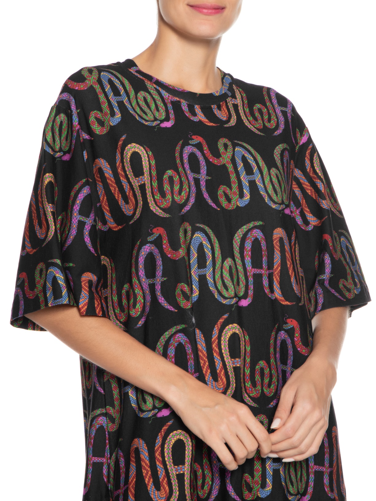 Vestido T-shirt Nii Puyauma Preto Farm