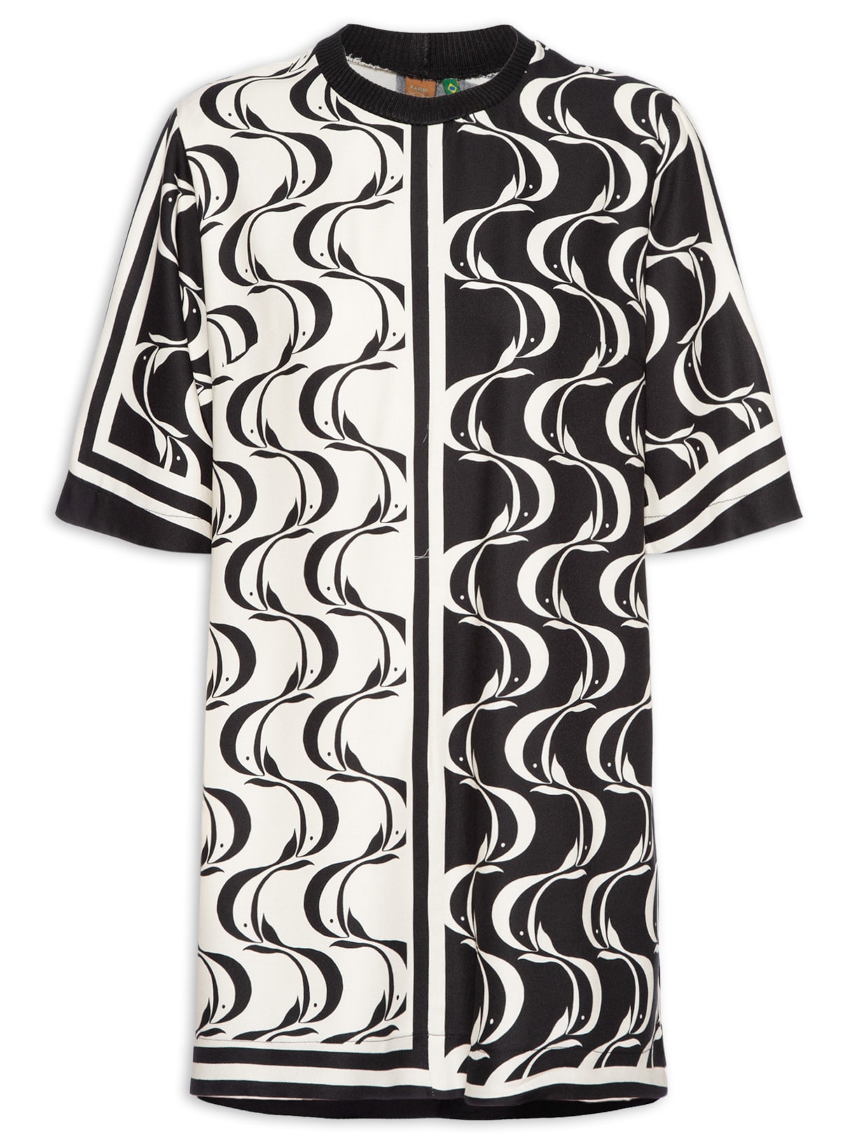 Vestido T-shirt Peixe Copa - Preto